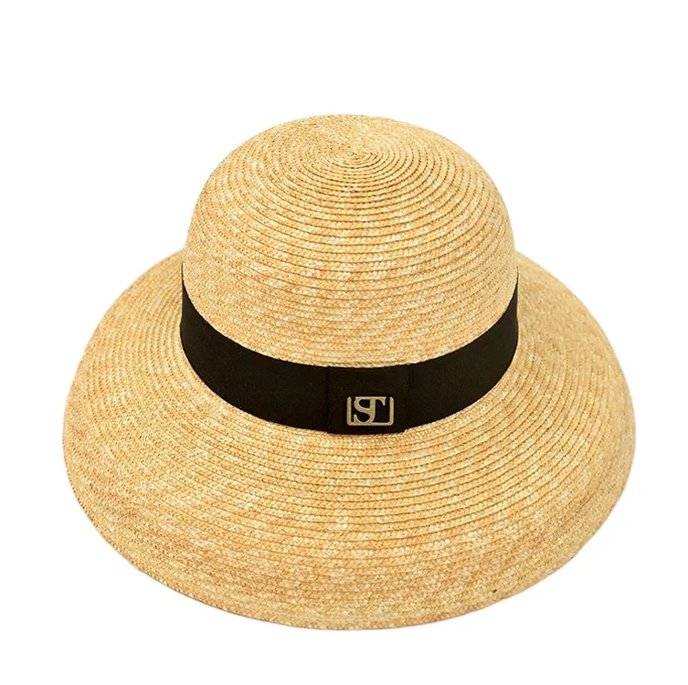 Customizable Spot Fashion Summer Beach Plain Paper Straw Bucket Hat
