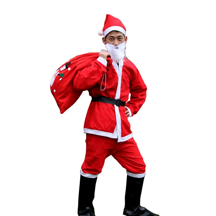 High Quality Adult Wholesale Clothes Christmas Santa Claus Suit Costume For Man Non-woven Size