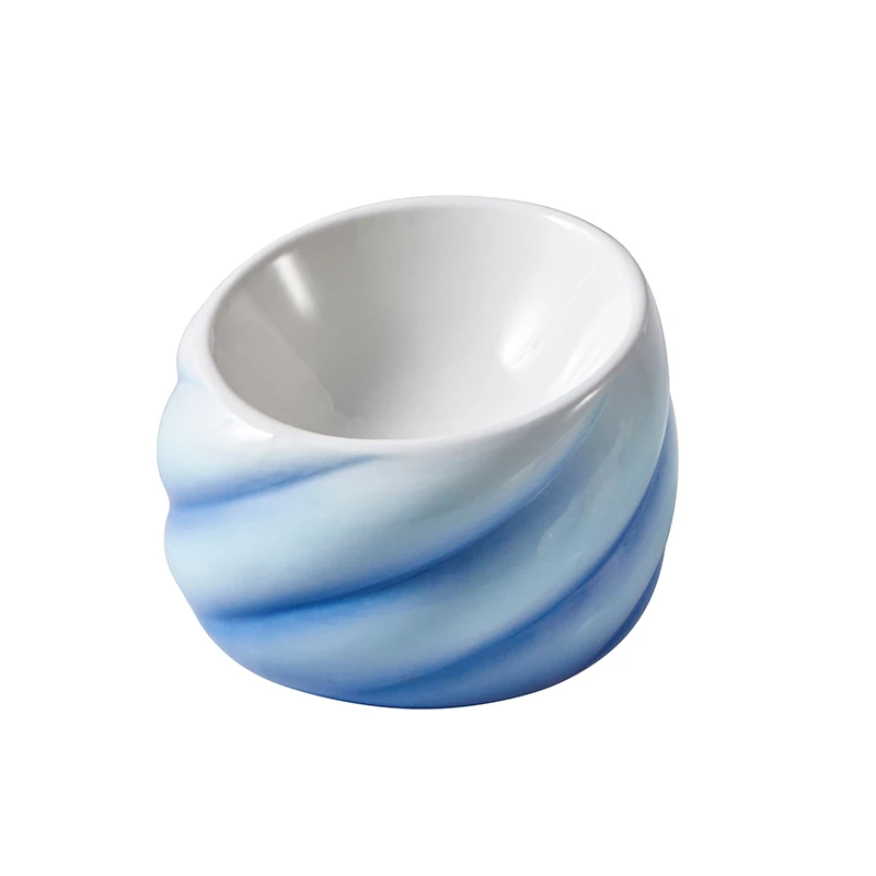 Multi-color Portable Slip Resistance Ice-cream Shape Pet Ceramic Bowl