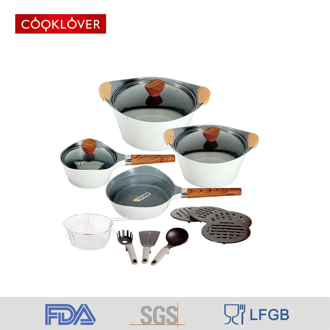 Cooklover Big Pot Large Korean Ceramic Cooking Pot And Pans Non Stick Cookware Set