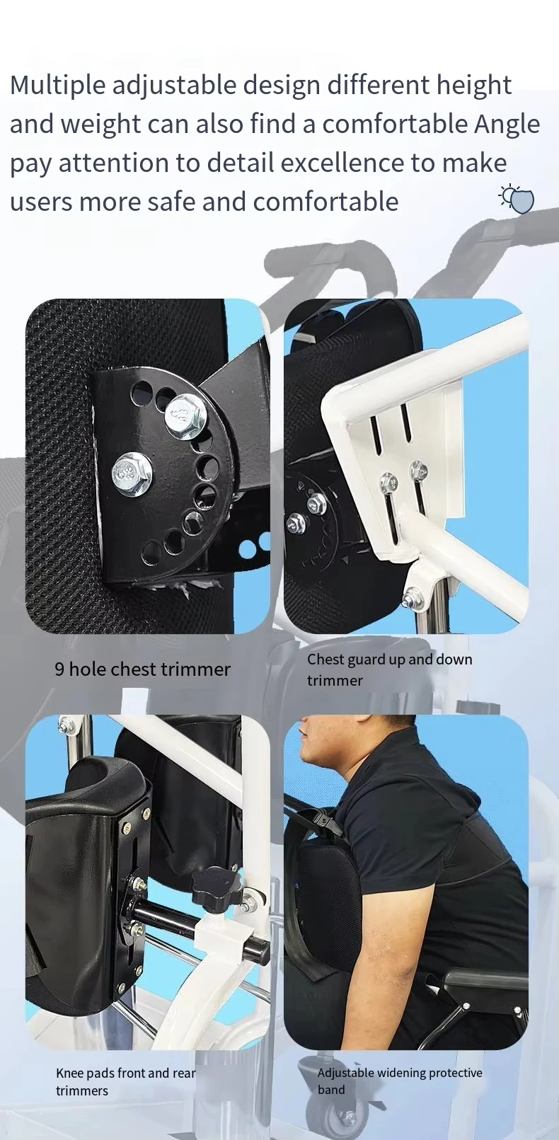 rehabilitation equipment Suitable for the elderly and disabled Comfortable and safe Light and easy to carry transfer chair