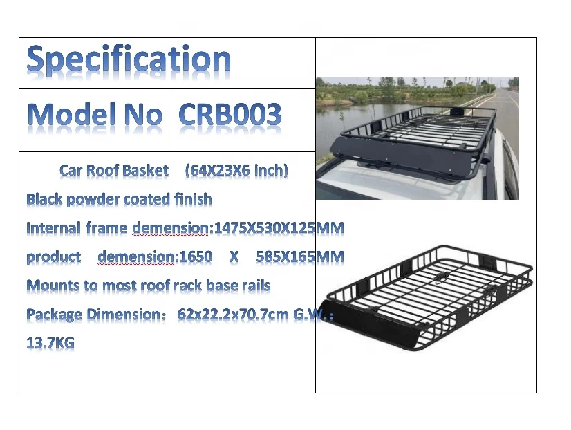 43X39X6 inch CAR Roof Rack Basket Rooftop Cargo Carrier Car Top Luggage Holder Universal for SUV Cars