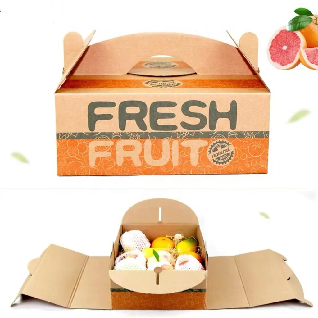 Custom Printing Fruit Vegetable Box Eco-Friendly Recycle Folding Mango Tomatoes Carton Corrugated Paper Packaging Carton Box