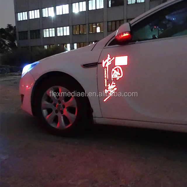 High quality high brightness outdoor waterproof car body luminous advertisement,EL luminous product mobile advertisement