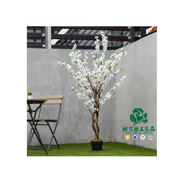 Zhen xin qi crafts  large interior pink white arched cherry blossom flower big tree artificial plants trees