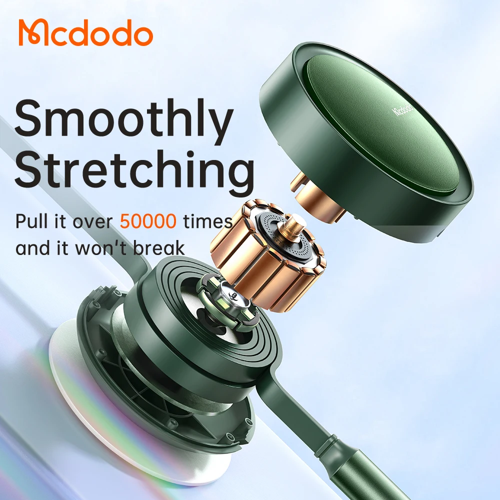 Mcdodo 3A Charging 3 in 1 Light-ning+Micro+Type C Data Cable, Multicharger Multi USB Retractable Charger Cable