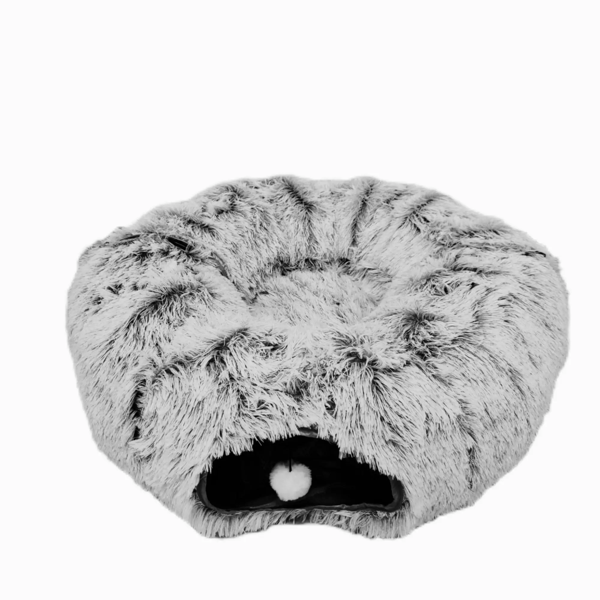 Light Gray Pet Sleep Soft Nest Cat Dog Comfort Plush with White Ball to Play Easy to Open&Fold Indoor Outdoor Great Sleeping Bed