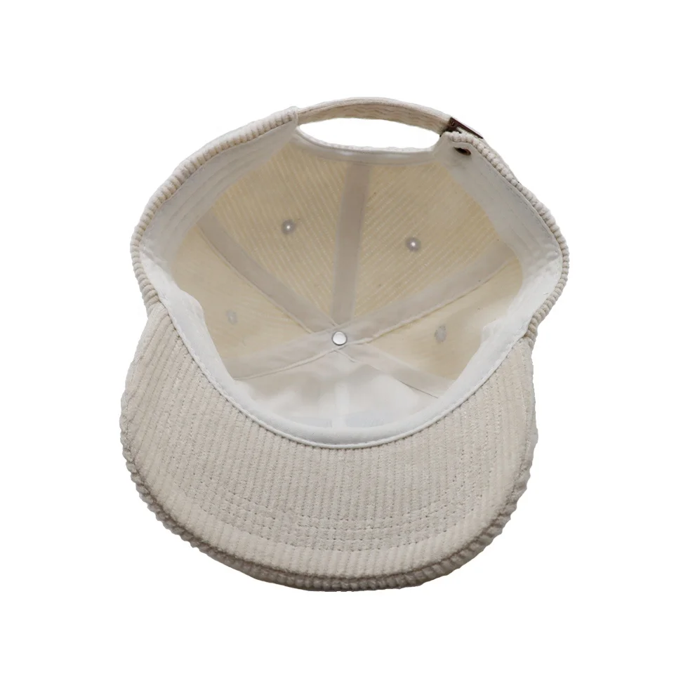 high quality corduroy material custom own embroidery  caps suitable for people of all ages baseball caps