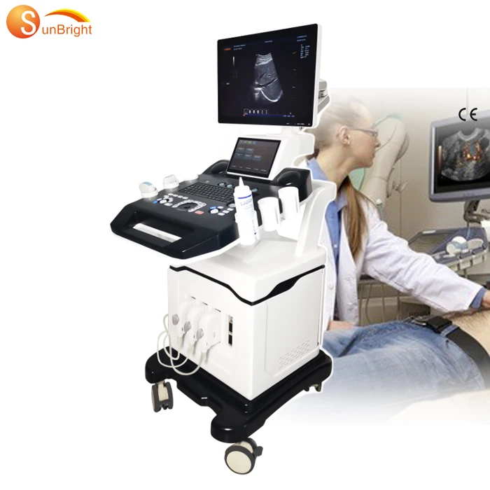 SHANGHAI SUNBRIGHT SUN-908B double screen 3D 4D trolley type cardiac color doppler ultrasound scan machine of competitive price