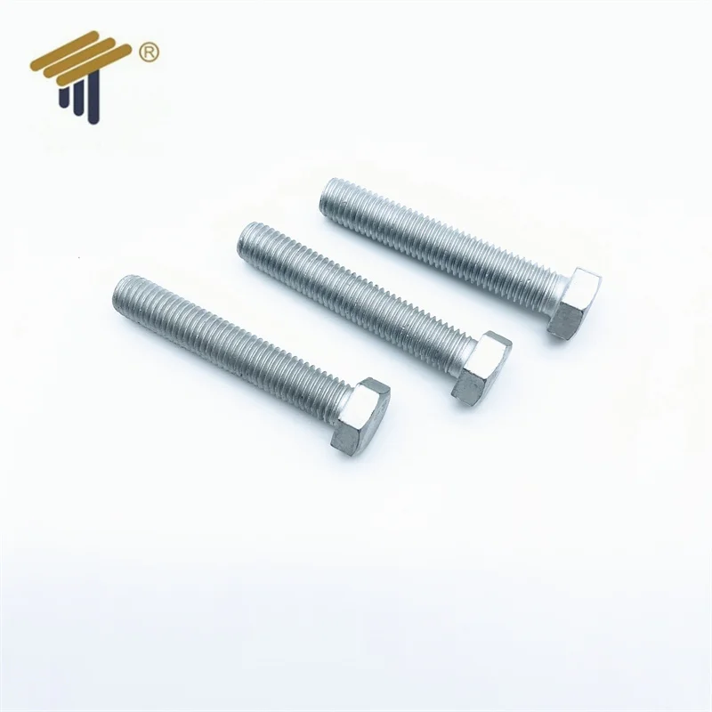 White Blue white yellow zinc plated hex head bolts galvanized hex bolt