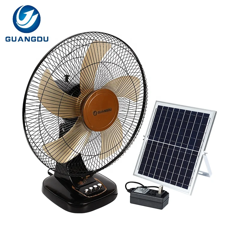 Upgrade Version Rechargeable Usb Indoor Outdoor Quiet Adjustable Aluminum 16inch 20w Solar Fan