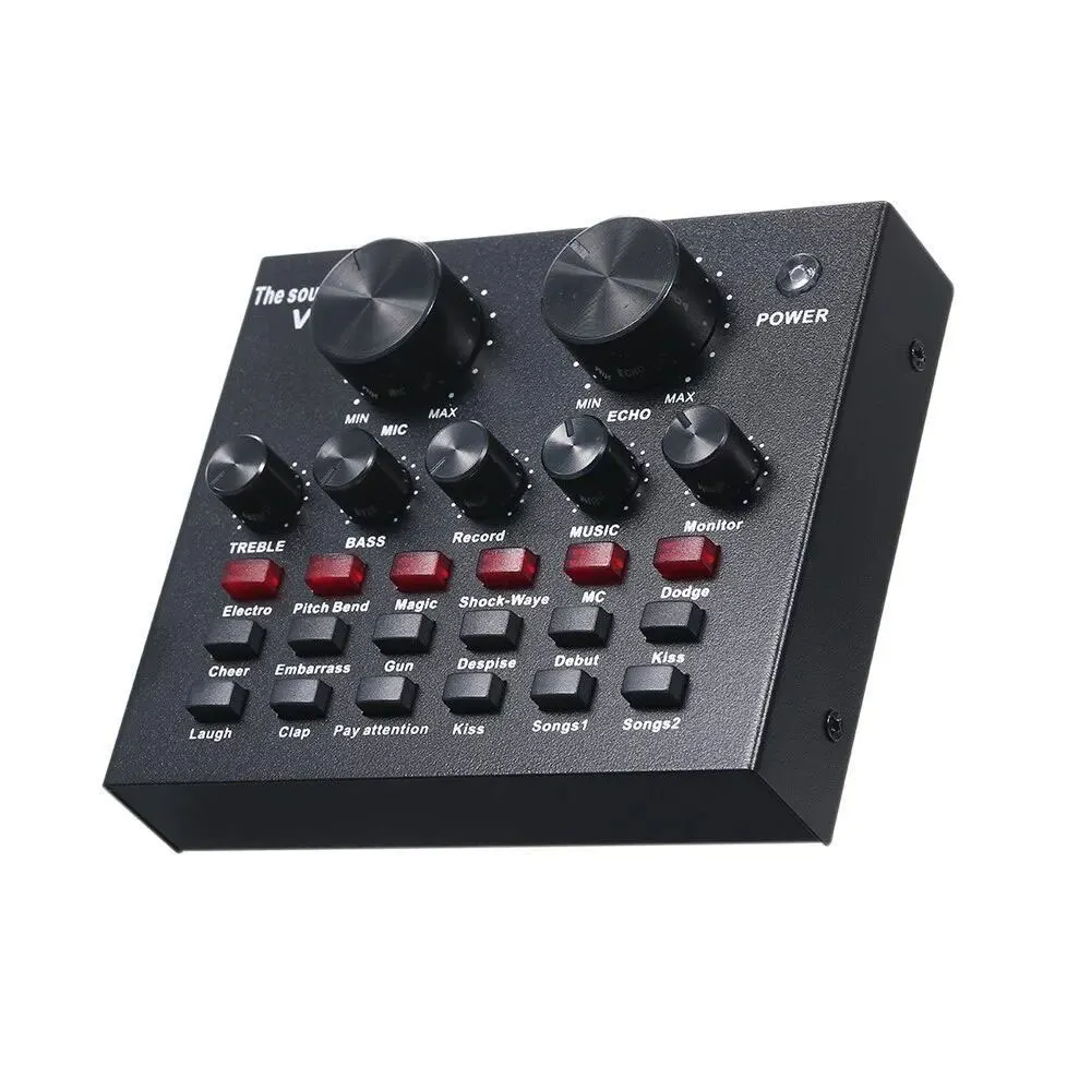 Мобильный пение прямая трансляция Carte Son Usb Tarjeta De Sonido Soundcard V8 комплект для караоке Звуковая карта звукозаписи в