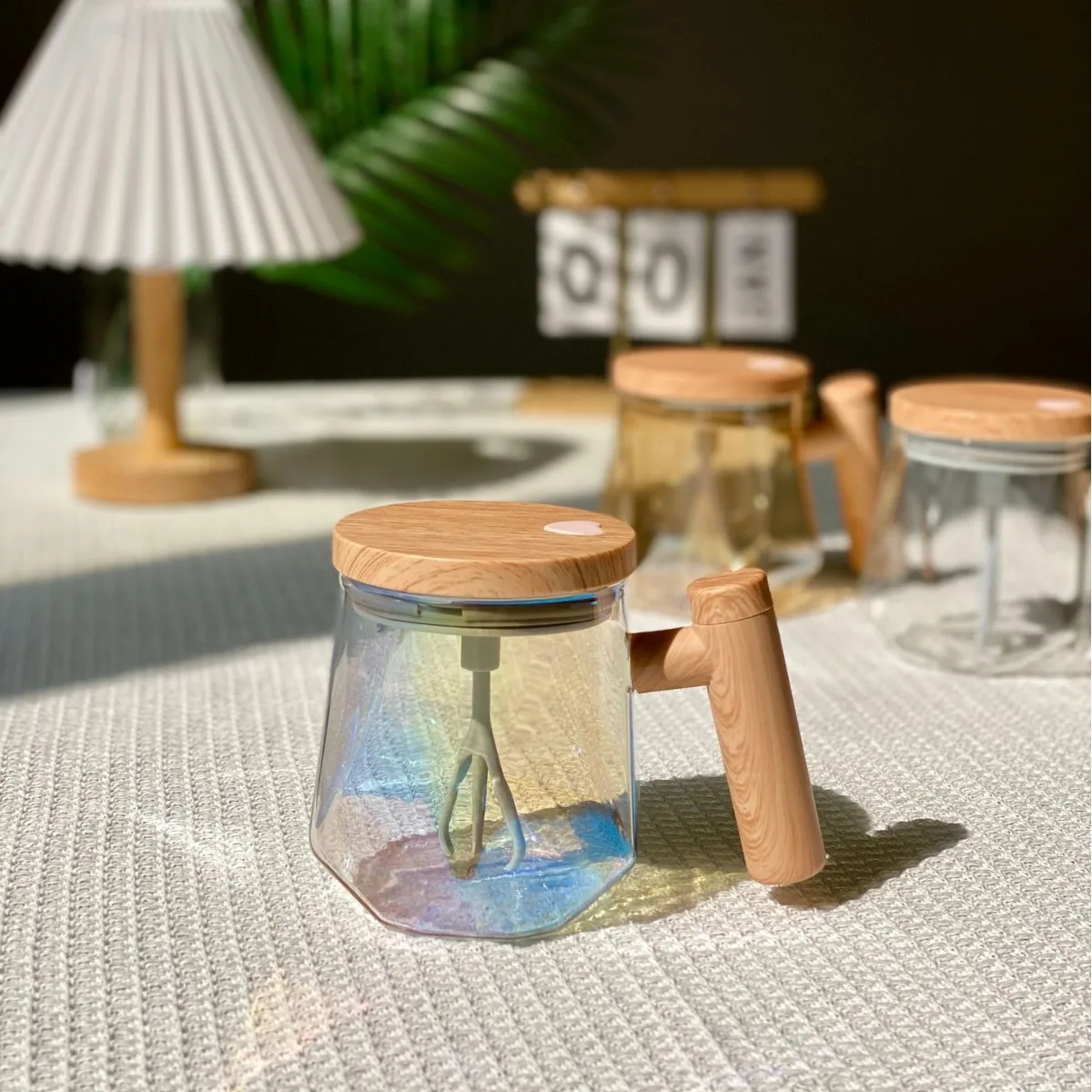 Coffee & Milkshake Stirring Cup Good-looking Warm Glass High Quality Electric Travel for Gym Outdoor Camping Glass Bottle Adults