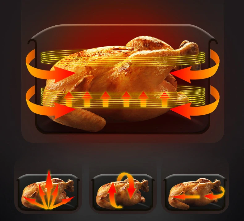 Portable 5L Capacity Steam Silver  Crest Stainless Steel Liner Digital Oven Air Deep Fryer/Air Fryer