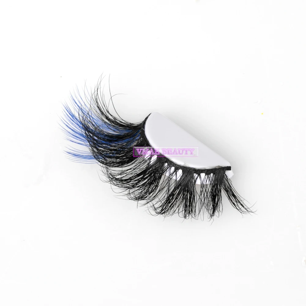 VMAE Hot Sale Cruelty-free Reusable 15 Times Black Band Thickness Colorful Mink Eyelashes 25mm Full Strip Lashes