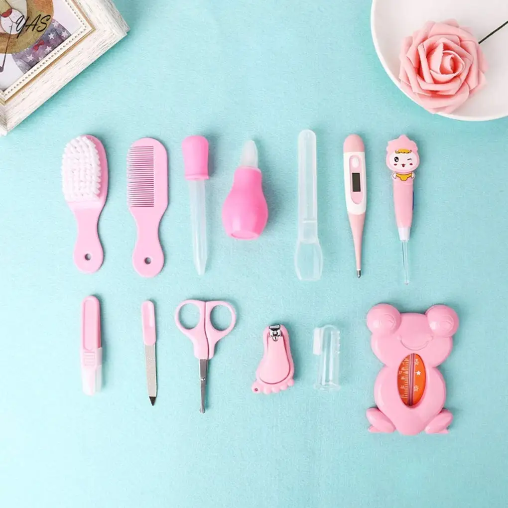 Infant Baby Grooming Tools Newborn Manicure Set Baby Healthcare Nail Hairbrush Tool Set 13PCS Baby Grooming kit