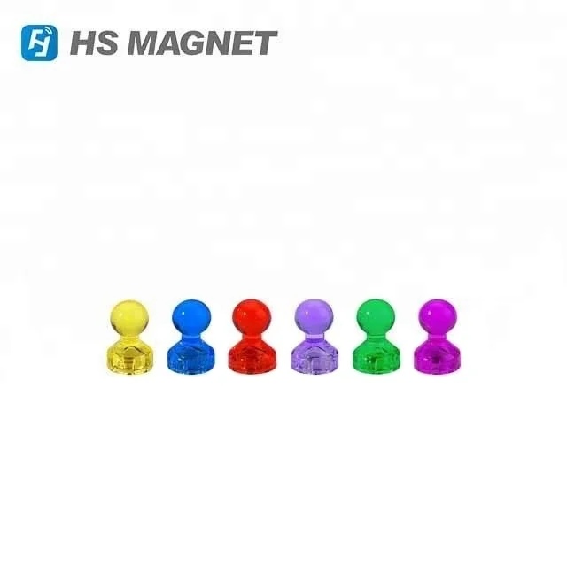 Super Chinese factory manufacture Transparent different color durable magnetic push pin for Education Whiteboard Office Fridge