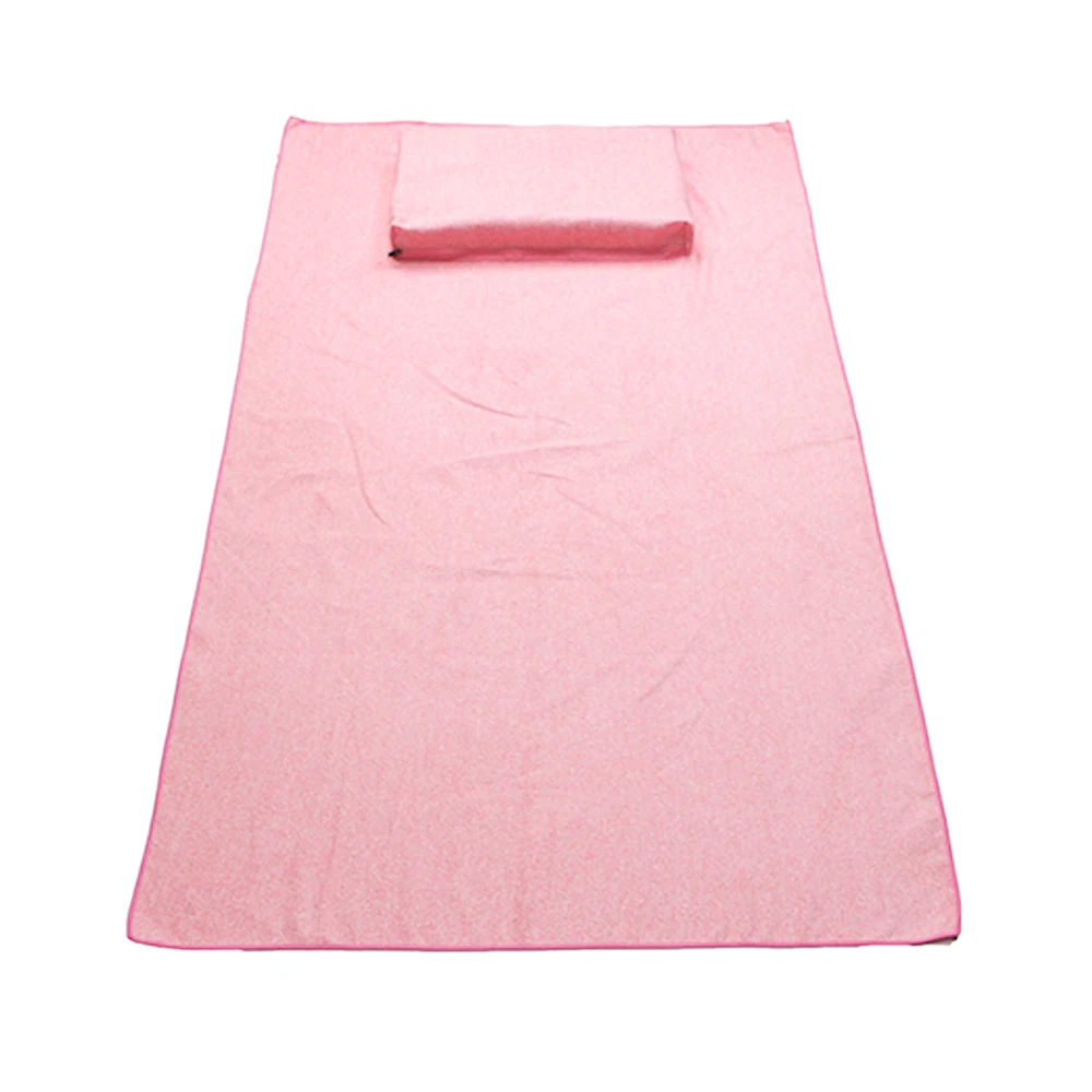 China  factory fast shipping free design custom made Microfiber quick dry beach towel with pillow and pocket