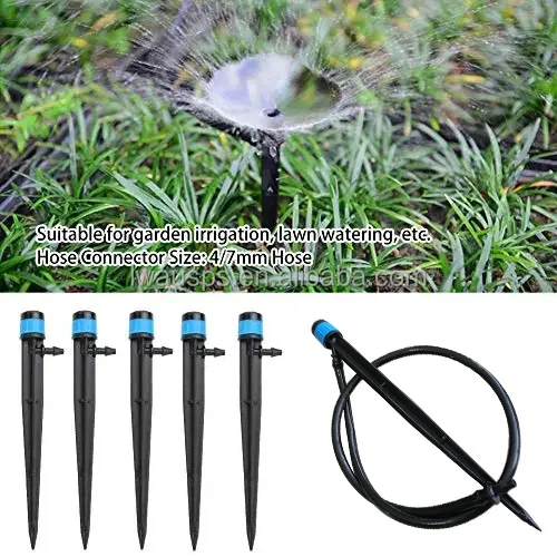360 Degree Spraying Flow Adjustable Vortex Nozzle Micro Sprinkler On Stake For Garden Fruit Trees Irrigation