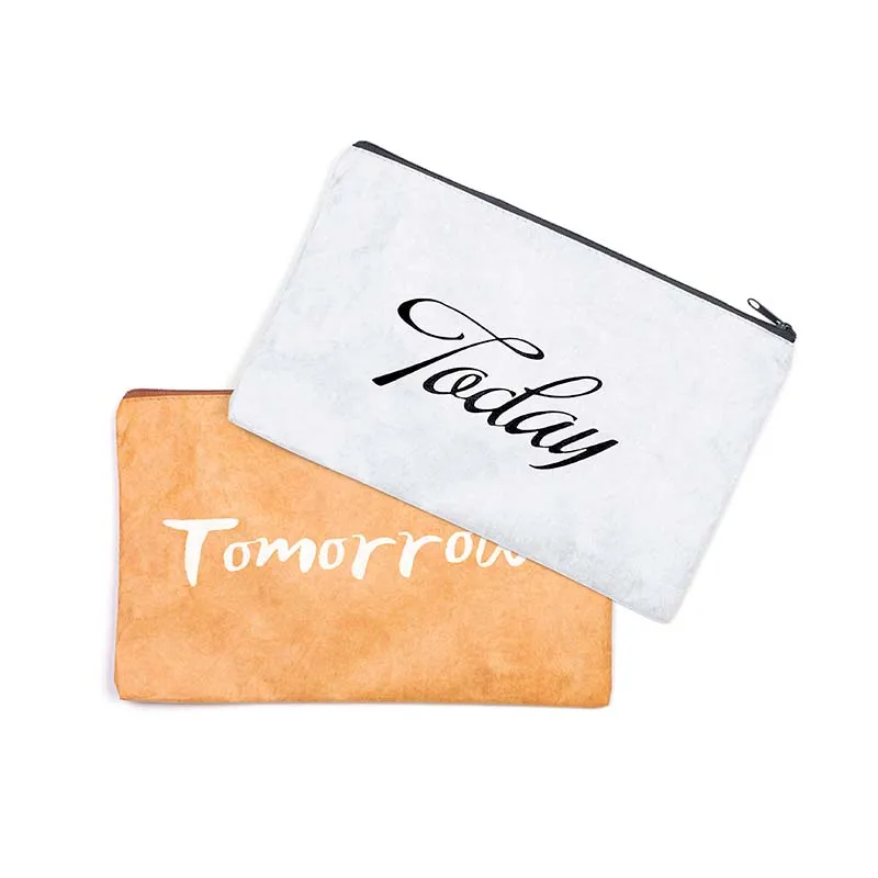Original Custom Logo Tyvek Cosmetic Makeup Bag Dupont Paper Tyvek Zipper Pouch for Storage