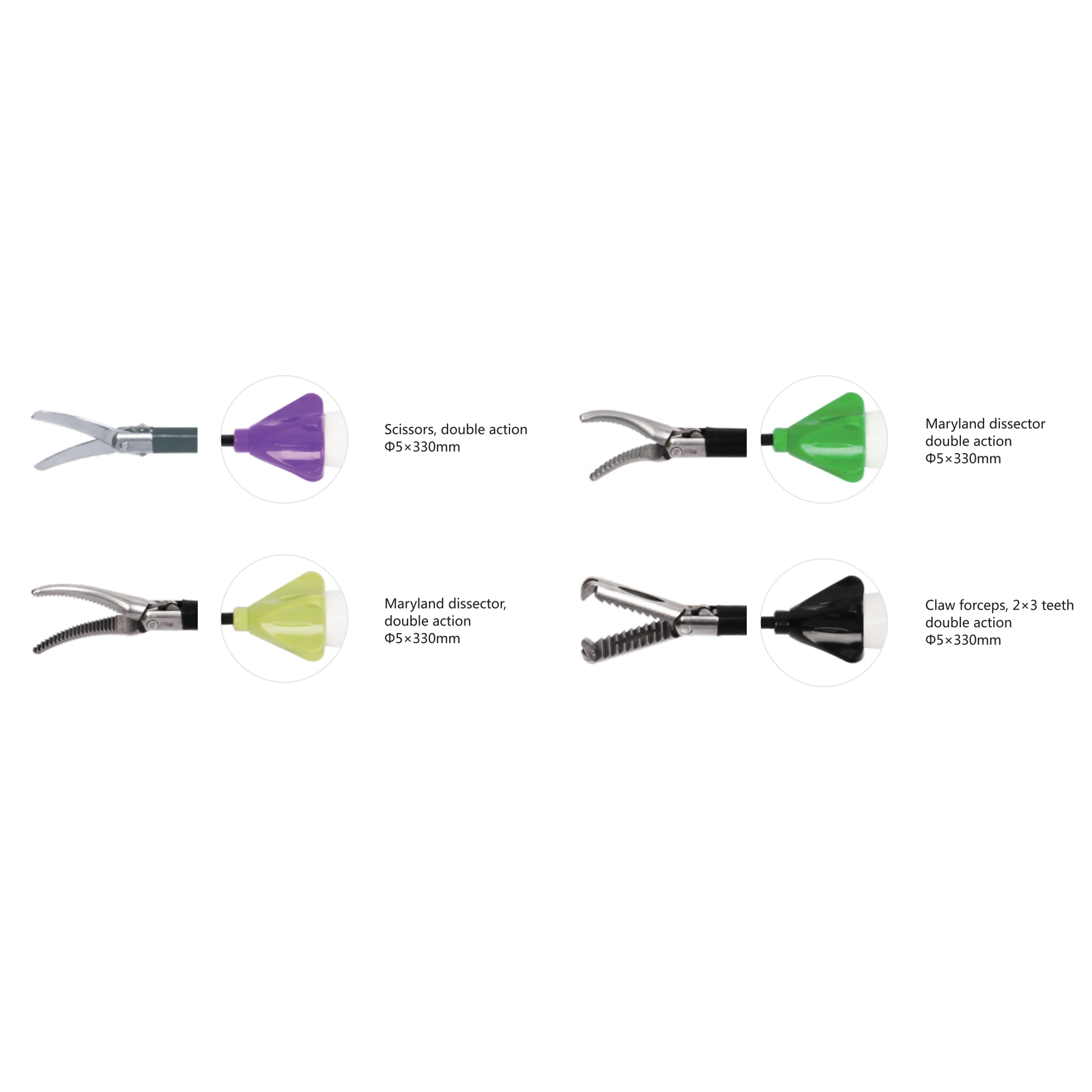 Disposable 5*330mm Laparoscopic Surgical Forceps Manual Clip Instruments Basis of Surgical Scissors Steel and Plastic 1 Piece