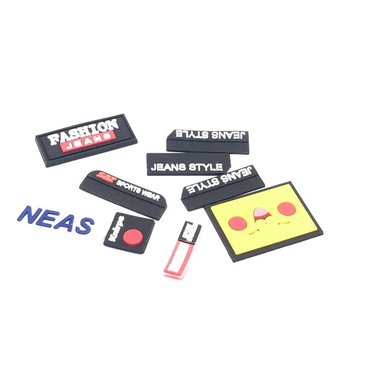 Hot sale definition logo rubber badge silicone patch, rubber band hanging tag, rubber patch label