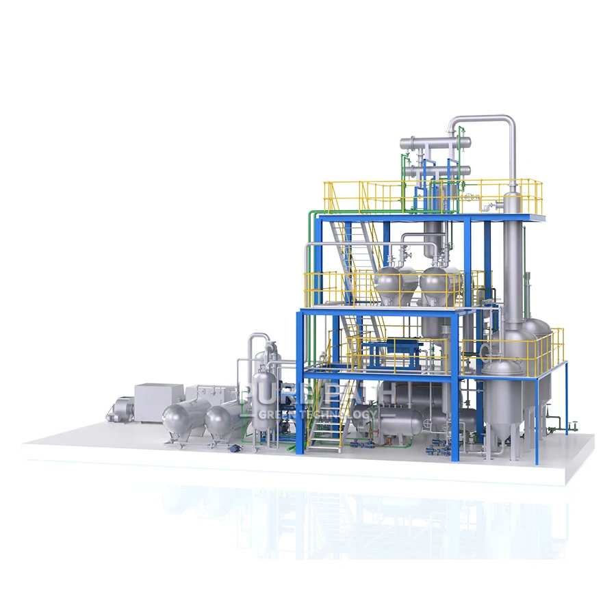 Safety operation for waste motor oil to base oil distillation machine use to making new lube oil plant