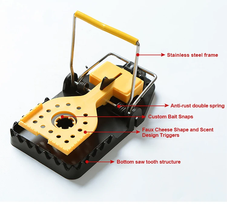 Household pest control rat killer new design mouse rat trap snap 180 degrees for rats and mice
