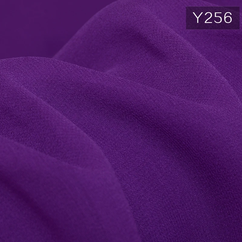 purple Gazar France Mosque Sari silkworm Textiles 120 Color 100% Pure Silk georgette chiffon Fabric for Lady Clothes