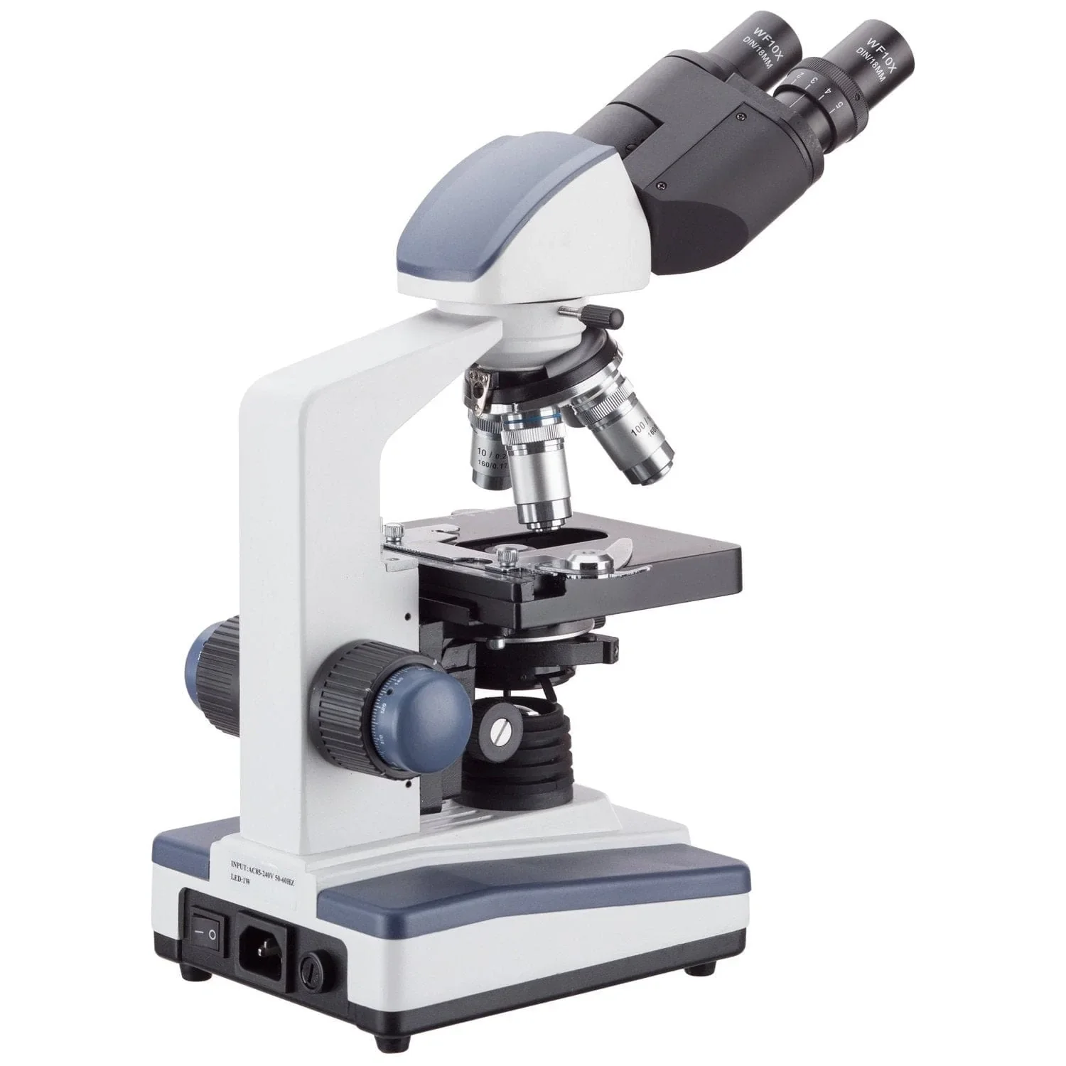 AmScope 40X-2000X Binocular LED Compound Microscope w/ Siedentopf Head and 5MP USB 2.0 C-mount Camera