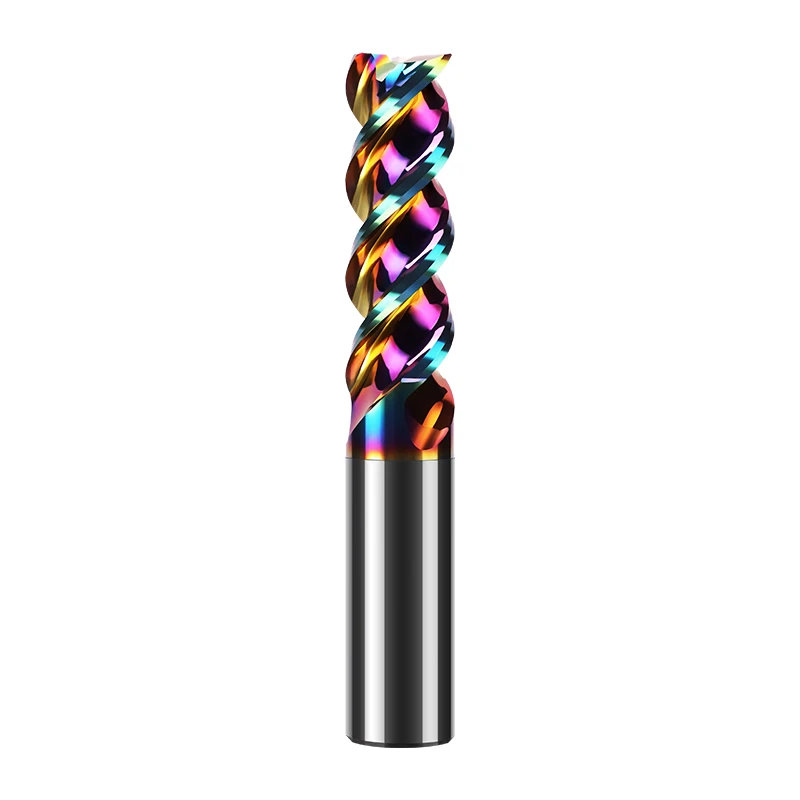 Tungsten Alloy 3 Flute End Mills for Aluminum DLC coating Customized size D10 12 14