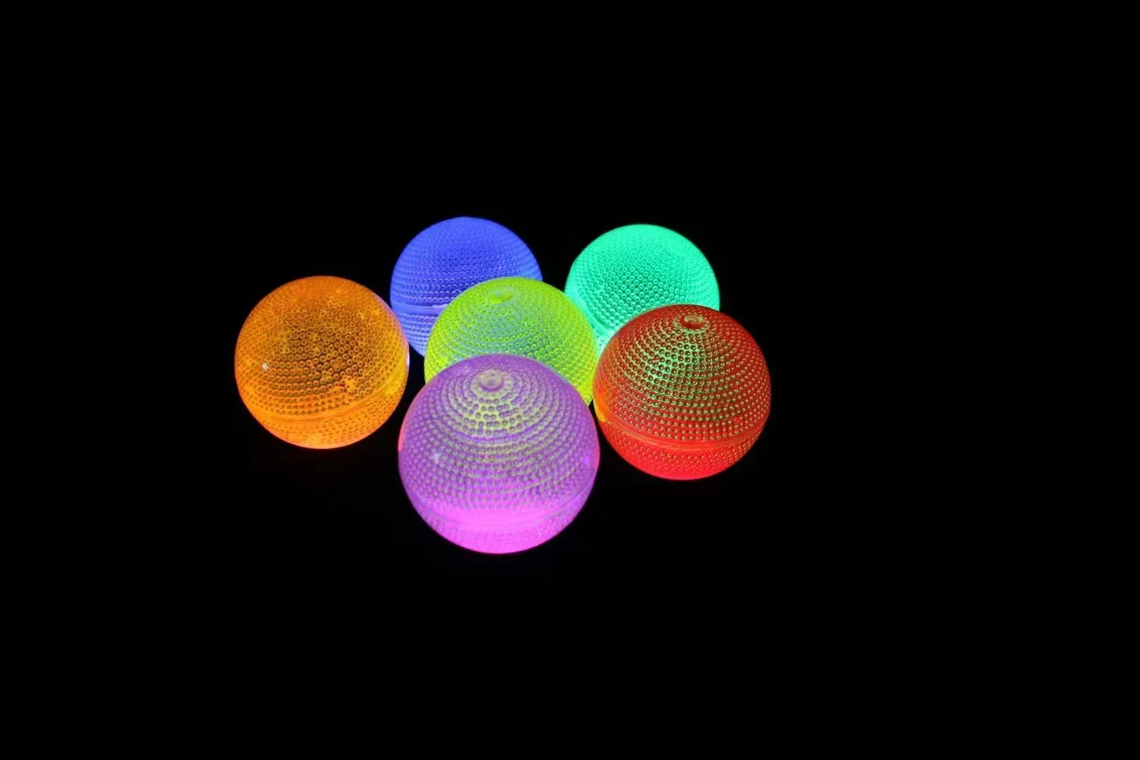 65mm fluorescent luminescent elastic bouncing glowing ball