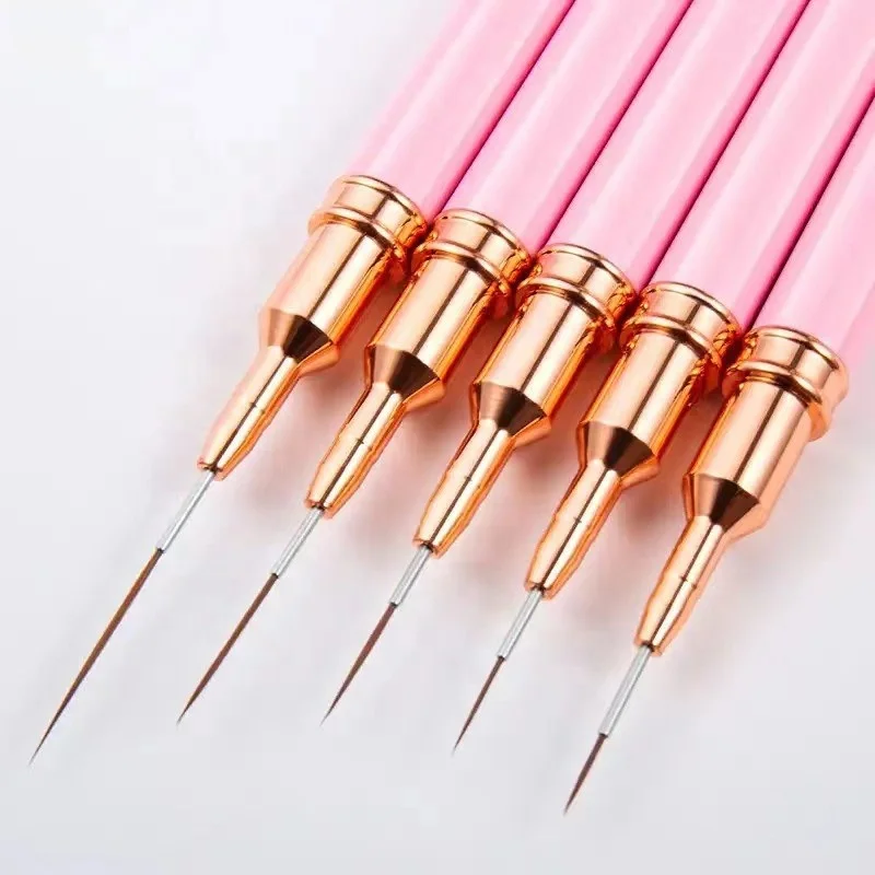 Nail Art Brushes 7mm-20mm liner brush Custom logo wholesale liner nail brush set 5pcs