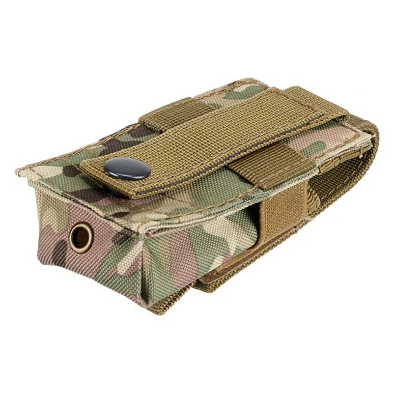 Tactical Molle LED Flashlight Pouch Holder Belt Holster Nylon Torch Carry Case