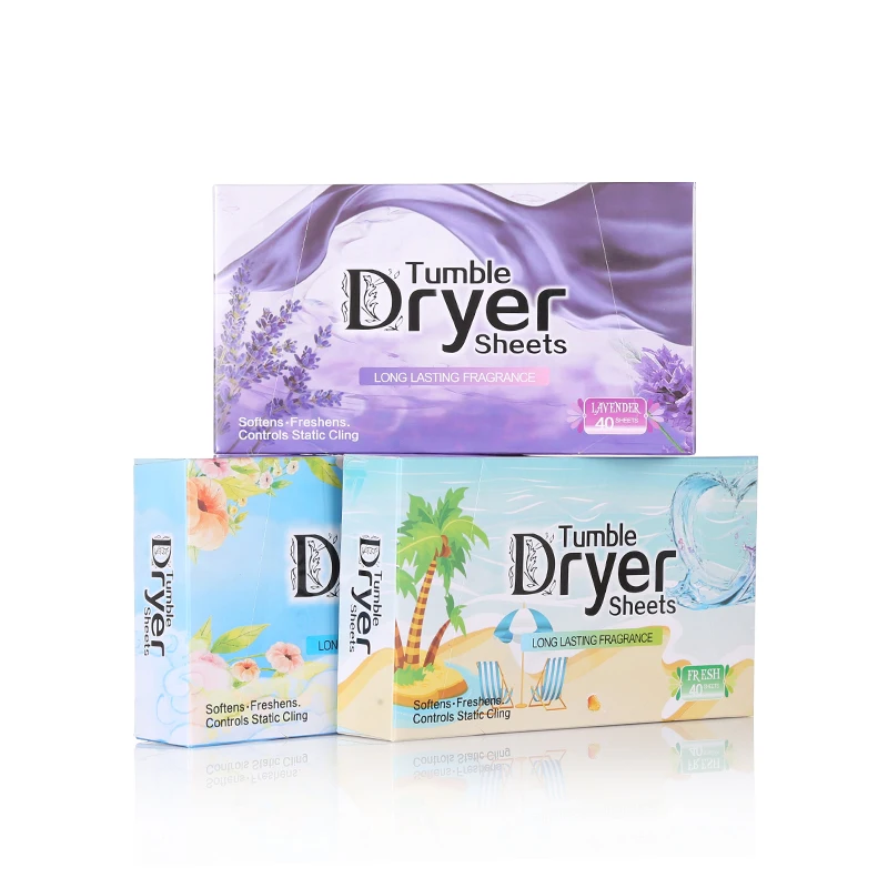 Safe ingredients fresh laundry dryer sheets drum dryer use tumble dry sheets with 3 type aroma