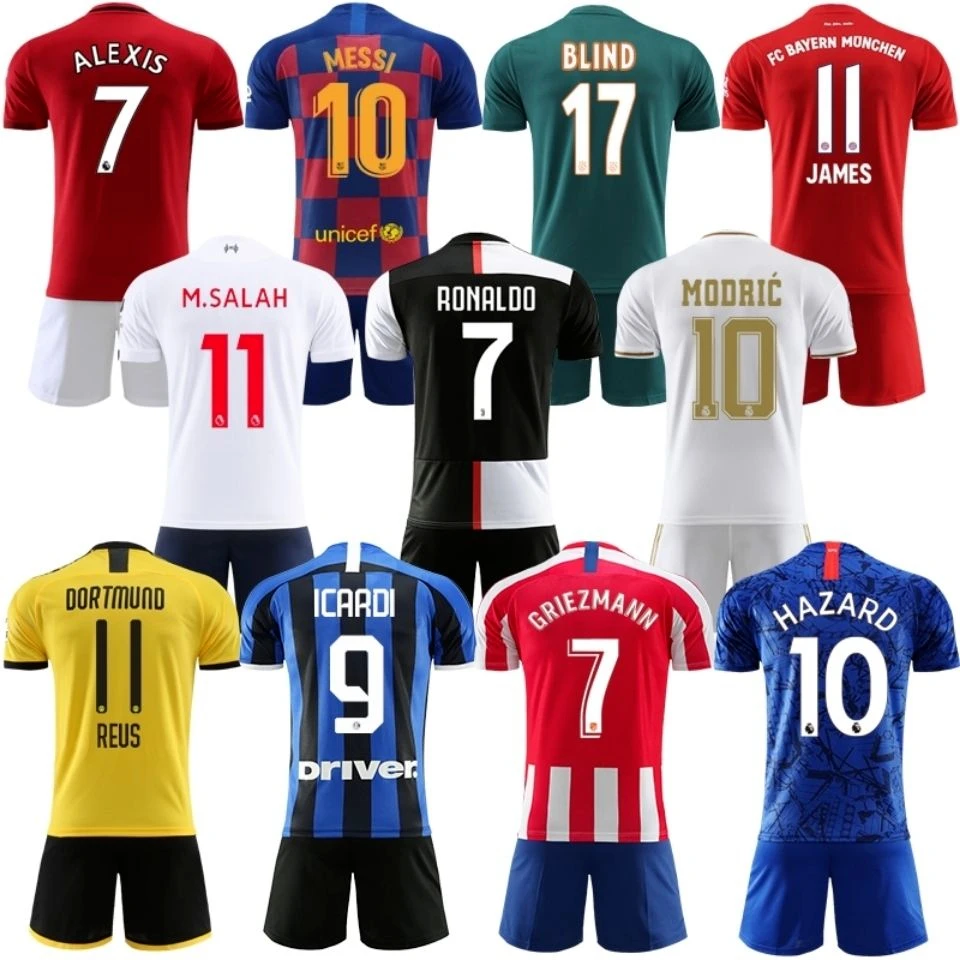 
Wholesale football shirt uniform set kids children soccer wear jerseys 
