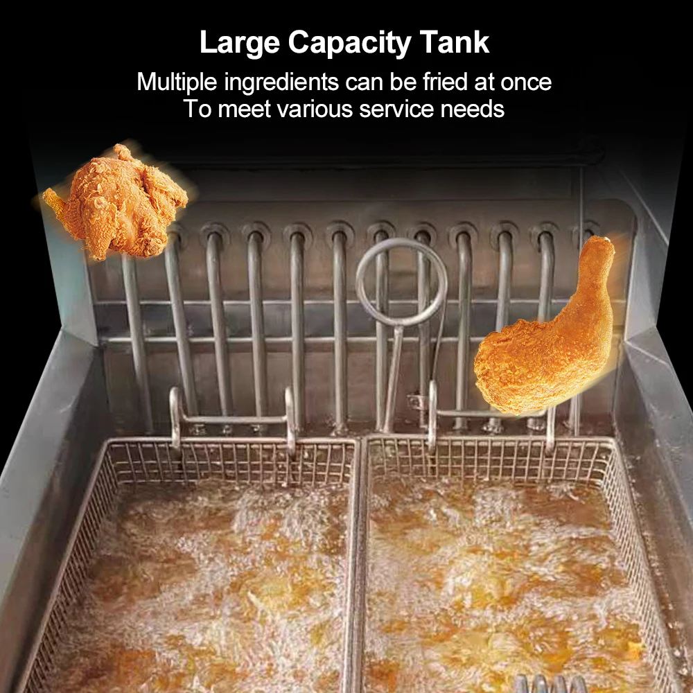 Factory Supply Electric Commercial Potato Deep Fryer Stainless Steel Oil Fryer With Oil Filter Truck