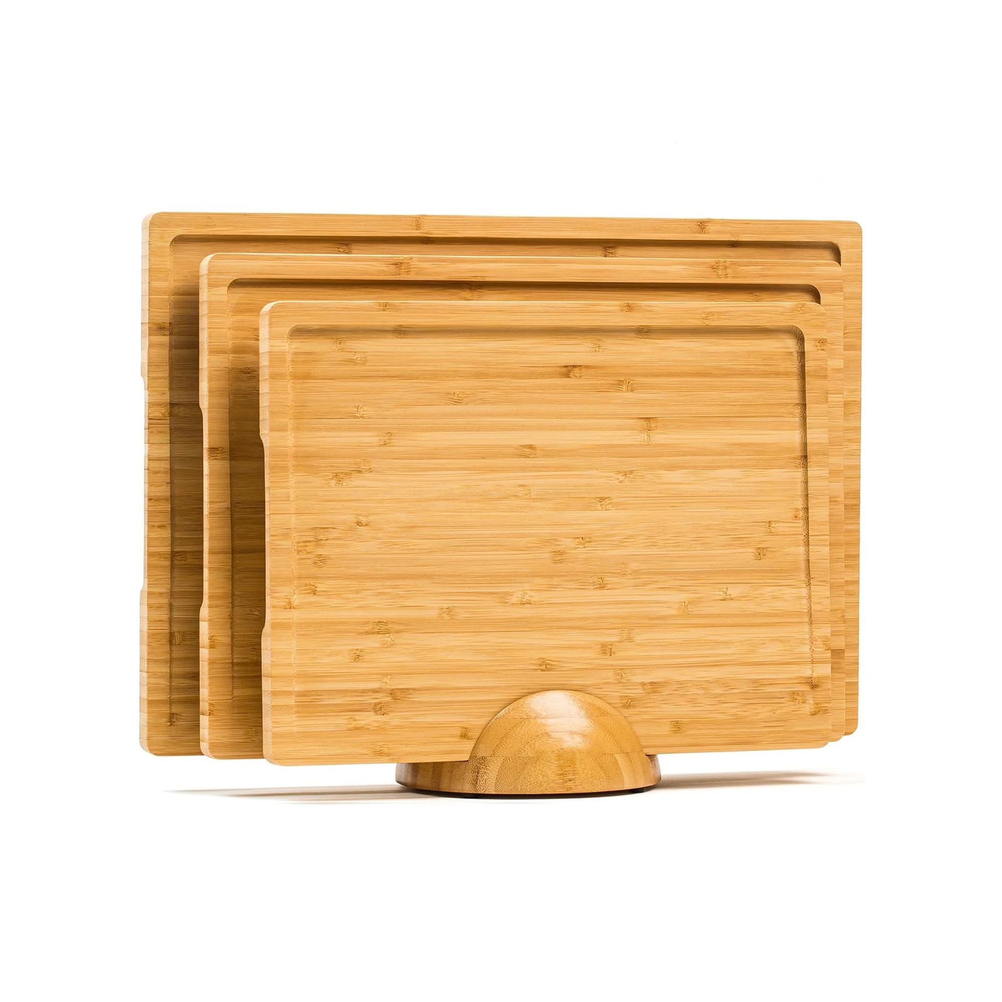 3 Piece Oversized Bamboo Cutting Board Set For The Kitchen Heavy Duty Cutting Board With Juice Tank Bamboo Cutting Board Set