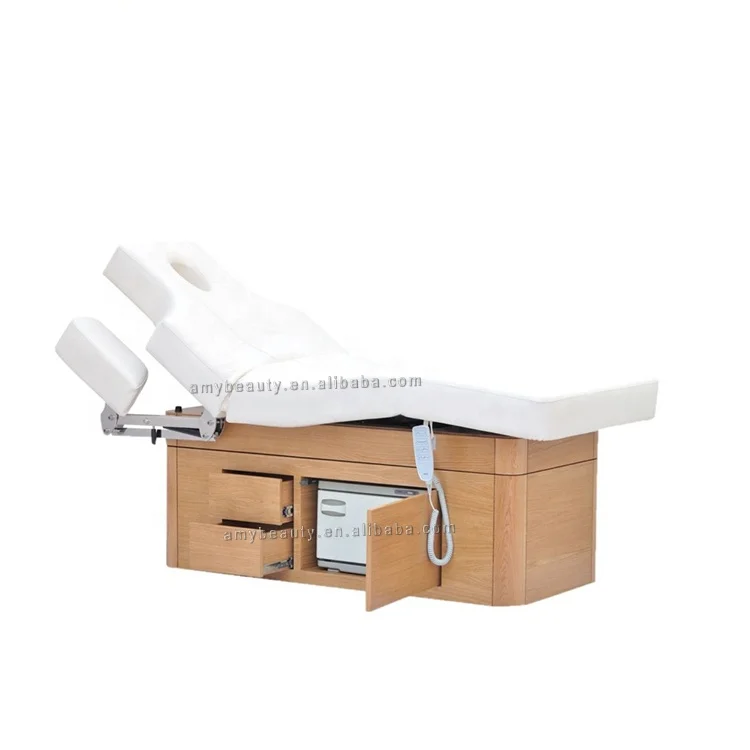 Luxury Beauty Facial Electric Bed For Spa High Quality Manufacturer Wood Base Electric Beauty Bed Facial SPA Massage Bed