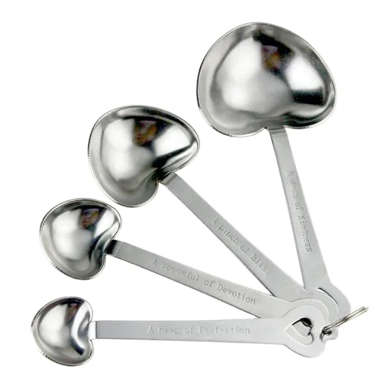 
Heart Measuring Spoons Set Wedding Favor Gift 4 Love Beyond Measure Spoons 