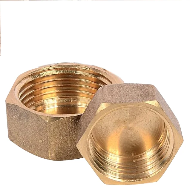 Female Brass End Cap Hose Caps Hexagonal Internal Thread Cap with Sealing Washer