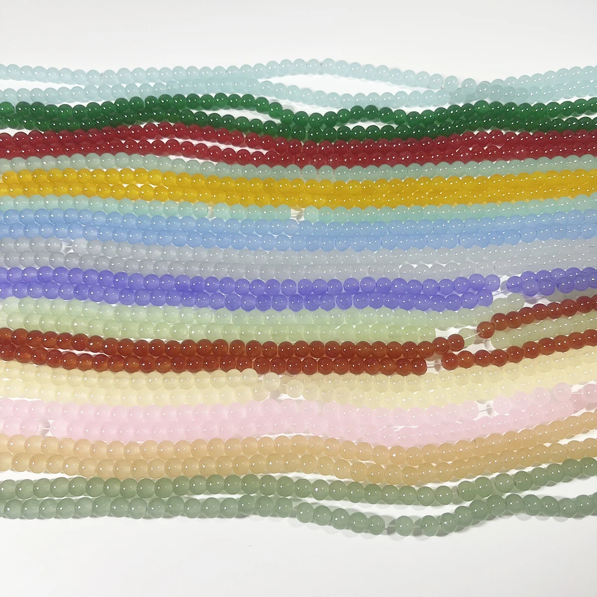 140Pcs/Strand 6mm Colorful Glass Beads Round Loose Spacer Beads for DIY Bracelet Necklace Jewelry Making Accessories