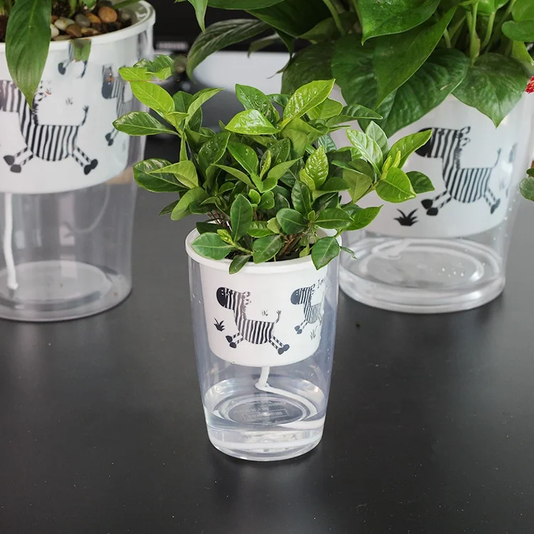 Free sample wholesale biodegradable clear zebra pattern plastic orchid seedlings plant nursery flower pots