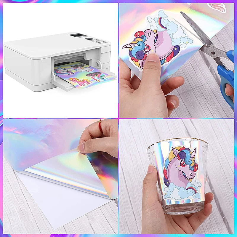 Printable A4 Sheet Reflective Hologram Film Inkjet Printing Metallized Packaging Material Waterproof Foil for Ink Jet Printer