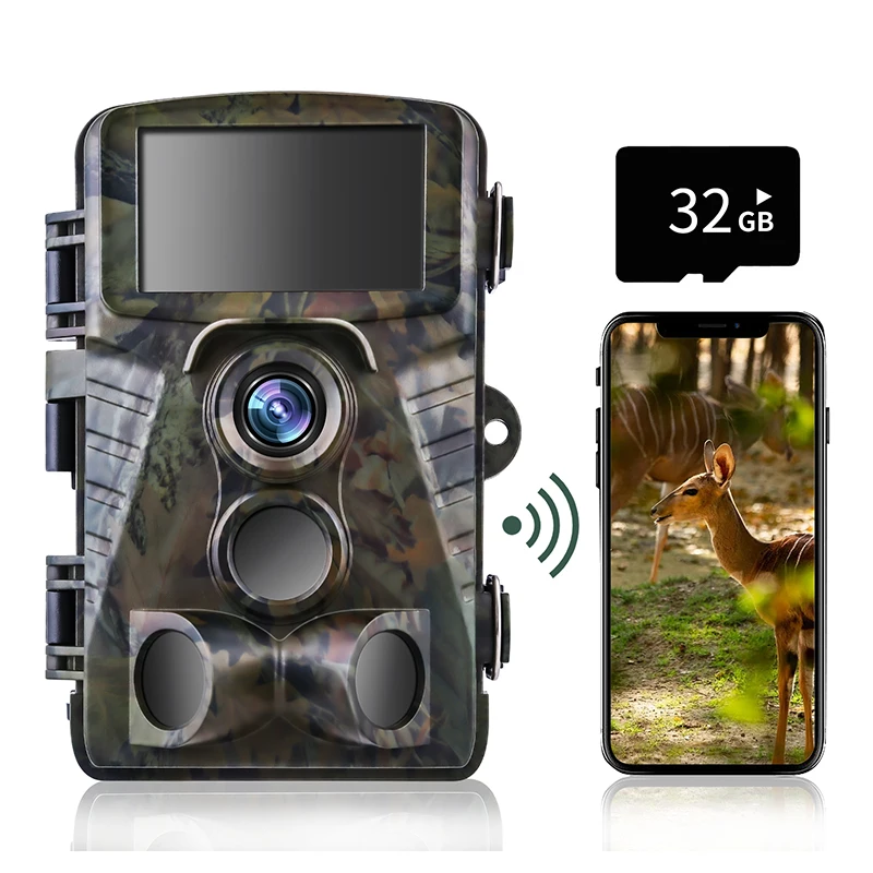 Dsoon WiFi Trail Camera 4K 32MP Bluetooth Game Camera Send Pictures to Phone Hunting Camera with Night Vision 0.2s Activated 120