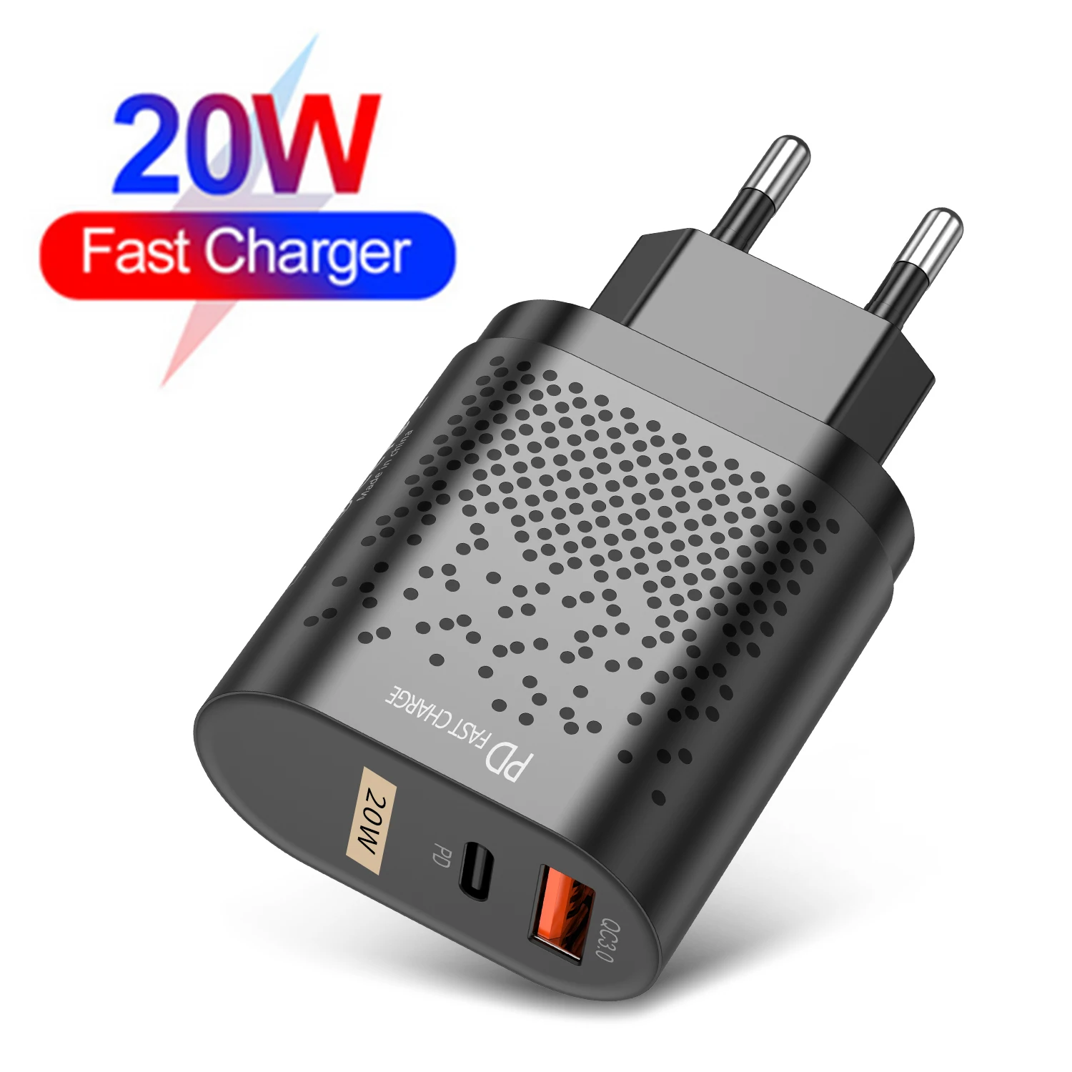  USLION Сетевое зарядное устройство PD 20 Вт Type-c USB дорожное QC 3 0 Usb для мобильного телефона Аксессуары ванной комнаты настенное iPhone 12 pro