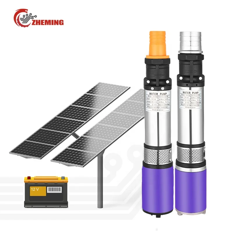 2 inch diameter 48v300w solar deep well pump, 3 inch high head and large flow DC deep well pump, 2 impeller solar pump