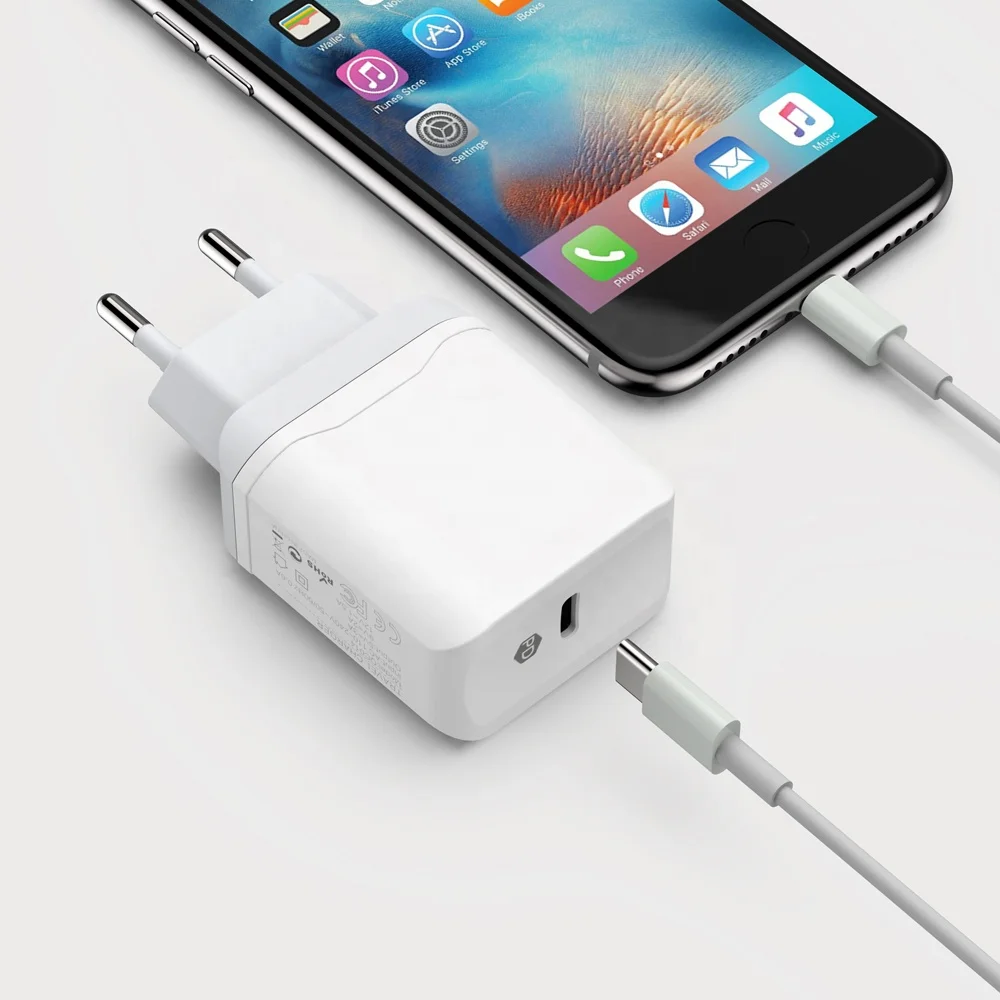 Один штекер USB Type-C PD быстрое зарядное устройство 18 Вт Тип C PD USB-C адаптер USB настенное зарядное устройство для новейшего продукта AU EU US