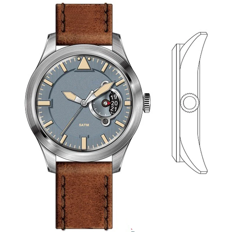Competitive prices and fast delivery fashions mens watch with leather strap and brushed 316L SS case U3036