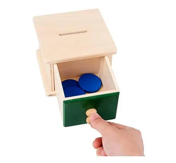 Деревянная монетница Монтессори, Дошкольный обучающий материал